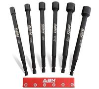 ABN Magnetic Driver Impact Driver Bit Set Socket Set 6pc 1/4 to 9/16in Nut Driver Set Magnet Driver Impact Driver Set