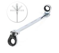 Abn Metric 17mm x 19mm Extra Long Flex Head 12 Point Double Box End Ratcheting Wrench