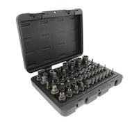 ABN Star Torx Bit Socket 52-Piece Set - SAE 1/4, 3/8, 1/2” Inch 4-Point Square Drive T6-T70, E4-E24, TP8-TP60, TT8-TT60