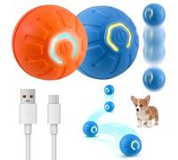Abnaok 2Pcs Electric Moving Dog Toy, Automatic Interactive Dog Toys Ball | Chase Buddy Dog Toy, Bouncing Jumping Funny Pet Toys for Boredom Puppy Cat Kitten Indoor Outdoor