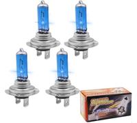 Abnaok 4 x H7 100W Bulbs 12V Xenon 6000K White Light Car Headlight Bulbs, High Low Dipped Main Beam Headlamp with Bright Fog Light Function, Universally Compatible for Most Vehicle Models