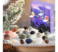 Abnaok Crystal Advent Calendar 2025, Gemstone Crystal Advent Calendar, 24 Days of Natural Crystal Agate Stones, Minerals & Fossils for Christmas Enthusiasts & Rock Collectors