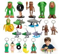 Abnaok Italian Brainrot 8 PCS Action Figures Set with 8 Free Keychains - Tung Tung Tung Sahur Figures & Tralalero Tralala Toys, Creative Brain Rot Toys for Fans Collection & Friends Gifts