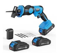 ABNBO 20V Reciprocating Saw with Brushless Motor, Cordless reciprocating Saw with 2 x 2.0Ah Batteries and 6 Blades, Tool-Free Blade Change, Electric Reciprocating Saw to Cut Wood, Metal, and PVC