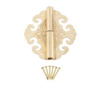 ABNFVOAD 1Pc Brass Bat Flower Hinge Decor Cloud Hinges Wooden Gift Jewelry Box Hinge Fittings for Furniture Hardware 6Pcs Screw 60 * 55mm(Left Brass)