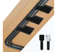 Abnii 50 PCS Under Desk Cable Management, Self Adhesive Cable Tidy Clips Straps, Sticky-Back Hook and Loop Cable Ties Cord Organizer, Wire Organizer for TV PC Laptop Ethernet Desktop, Black, Small