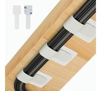 Abnii 50 PCS Under Desk Cable Management, Self Adhesive Cable Tidy Clips Straps, Sticky-back Hook and Loop Cable Ties Cord Organizer, Wire Organizer for TV PC Laptop Ethernet Desktop, White, Small