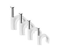 Abnii Cable Clips, 400 Pcs, 4mm 6mm 8mm 10mm Nail Clip, White | Strong Durable Round Wire Clips, Cable Holder Management Tidy Clips
