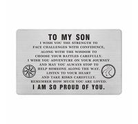 ABNTY To My Son Graduation Card - Steel Engraved Inspirational Quote Message Gifts for Son - Birthday Christmas Gifts Wallet Insert