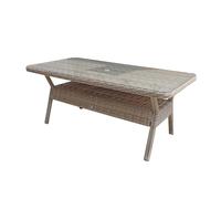 abobo large glass top garden rectangular dining table in grey