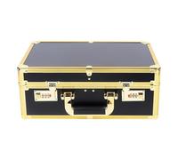 ABOBOUT Professional Beauty Case Gold Heavy Duty Metal Makeup Organizer Box for Hairstyling Tools, Nail Equipment & Barber Scissors Storage