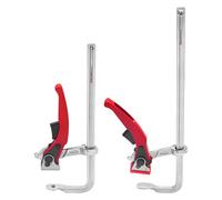 ABOBOUT Quick Release Bar Clamps 2-Pack, 396LBS Clamping Force with One-Piece Steel Arm, Ratchet Mechanism for Woodworking, Carpentry, and DIY Projects (Red, 7.87" & 11.81" Capacity)