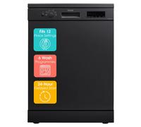 Abode 12 Place Setting Dishwasher 60Cm Wide With 6 Programmes Black A60Dw00E1B