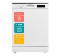 Abode 12 Place Setting Dishwasher 60Cm Wide With 6 Programmes White A60Dw00E1W