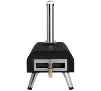 Abode Outdoor 13 Inch Wood Pellet Portable Wood Fired Pizza Oven with Paddle and Cover in Black, BBQ Oven & Smoker, Stainless Steel Foldable Legs AWPPO01BPC