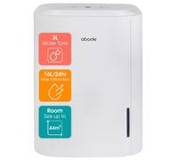 Abode Dehumidifier 16 Litre/Day with Digital Display for Damp, Mould & Moisture in Home, Kitchen, Bedroom, Office, Caravan, Laundry Drying, 44m2 Room Coverage, Smart Timer, White ADH1601