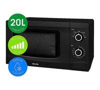 Abode 20L Manual Microwave Black 700W with 5 Power Levels & Timer, Button & Dial Control, Defrost Function, AMM2001B (Black, Manual)