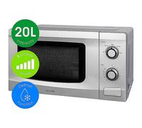 Abode 20L Manual Microwave Silver 700W with 5 Power Levels & Timer, Button & Dial Control, Defrost Function, AMM2001S (Silver, Manual)