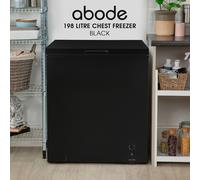 Abode Freestanding Black Chest Freezer 198L with Removable Wire Basket & Counter Balance Lid, Adjustable Thermostat, Suitable for Garages & Outbuildings A198CF0E1B