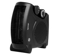 Abode, AFH1001B, Horizontal and Vertical Fan Heater with 2kW Power, 2 Heat Settings, Overheat Protection, Adjustable Thermostat, 20m2 Room Size in Black