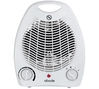 Abode Electric Fan Heater 2000W with 2 Heat Settings, Overheat Protection & Safety Tip Over Switch, Adjustable Thermosat & Cooling Only Setting, Portable & Lightweight White AFH1002 (White)
