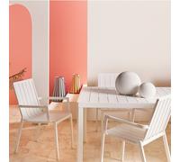abode Aluminium 6 Seater Dining Table & 6 Chairs IVORY