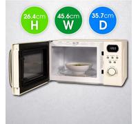 Abode AMD2004C Digital Microwave Oven Mirror Finish Retro 20L 700w Cream