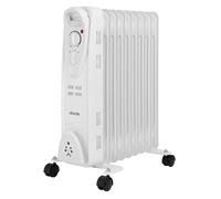 Abode Electric Heater 2000W 9 Fin Oil Filled Radiator Portable White AOFR9003