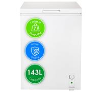 Abode Freestanding White Chest Freezer 142L with Removable Wire Basket & Counter Balance Lid, Adjustable Thermostat, Suitable for Garages & Outbuildings A142CF0E1W (White, 143 Litre)