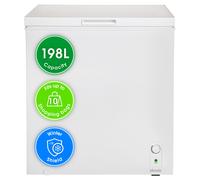 Abode Freestanding White Chest Freezer 198L with Removable Wire Basket & Counter Balance Lid, Adjustable Thermostat, Suitable for Garages & Outbuildings A198CF0E1W