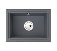 Abode Denton Compact 1 Bowl Undermount Sink - Grey Metallic