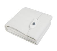 Abode Double Electric Blanket 60W White Heater with 3 Heat Settings, Preheat Function & Detachable Controls, 1.4m Power Cord & Machine Washable AEDB2002 (Double)