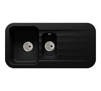 Abode Dune 1.5 Bowl and Drainer Granite Inset Sink - Black