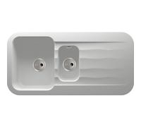 Abode Dune 1.5 Bowl and Drainer Granite Inset Sink - Frost White