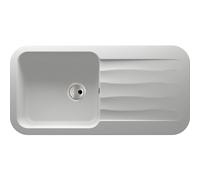 Abode Dune 1 Bowl and Drainer Granite Inset Sink - Frost White