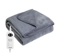 Abode Electric Blanket Grey Heated Throw Microfleece With 9 Heat Settings Aht1001Gr