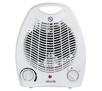 Abode Electric Fan Heater 2000W with 2 Heat Settings, Overheat Protection & Safety Tip Over Switch, Adjustable Thermosat & Cooling Only Setting, Portable & Lightweight White AFH1002 (White)