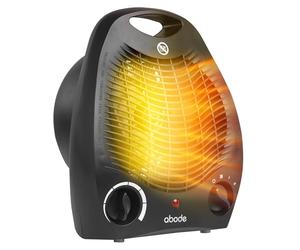 Abode Electric Fan Heater 2000W with 2 Heat Settings, Overheat Protection & Safety Tip Over Switch, Adjustable Thermosat & Cooling Only Setting, Portable & Lightweight Black AFH1002B
