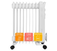 Abode Electric Heater 2000W 9 Fin Oil Filled Radiator Portable White AOFR9003