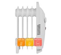Abode 5 Fin Oil Filled Radiator 650W Portable Electric Heater in White, Overheat Protection & Tip Over Protection, Portable with Integrated Handle AOFR5001