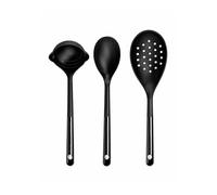 Abode Gastronomy Everyday Kitchen Utensils Set - 3-Piece Silicone & ABS Cooking Tools with Spoon, Straining Spoon & Ladle, Heat-Resistant, Non-Stick Safe, Dishwasher Safe