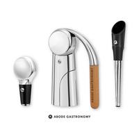 Abode Gastronomy Foundry Wooden Handle Lever & Aerator & Bottle Stopper Set