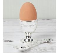 Abode Home & Gifts Personalised Silver Egg Cup And Spoon