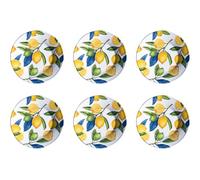 Abode Homewares Lemon Orchard newWave Microwave Safe Premium Melamine Salad Plate, Set of 6, 8.5"