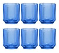 Abode Homewares Mesa 15 oz Durable Acrylic Double Old Fashioned Glasses, Shatter-Resistant and Dishwasher-Safe Outdoor/Indoor Drinkware, Ideal for Scotch, Bourbon, Cocktails - Cobalt Blue - Set of 6