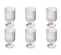 Abode Homewares Mesa Mini Stacking Premium Acrylic Drinkware Indoor/Outdoor, Goblet, Clear, 10oz, Set of 6