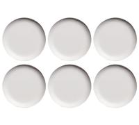 Abode Homewares Natureone Craft Coupe Dinner Plate,10.4", Made from Plant Based Resources, Indoor/Outdoor, Soft White, Matte Finish, Set of 6