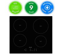 Abode Induction Hob 59cm Ceramic Cooktop with 4 Cooking Zones, Electric 9 Power Levels, Touch Control & Easy Clean, Safety Cut Off, Timer & LED Display, Child Lock & Pan Auto Detect Feature A60IH301B