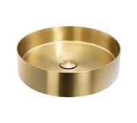 Abode Iox 375mm Round Steel Basin - PVD Brass Finish: PVD Brass