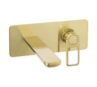 Abode Levarto Wall Mounted Basin/Bath Mixer - Brushed Brass Finish: Brushed Brass
